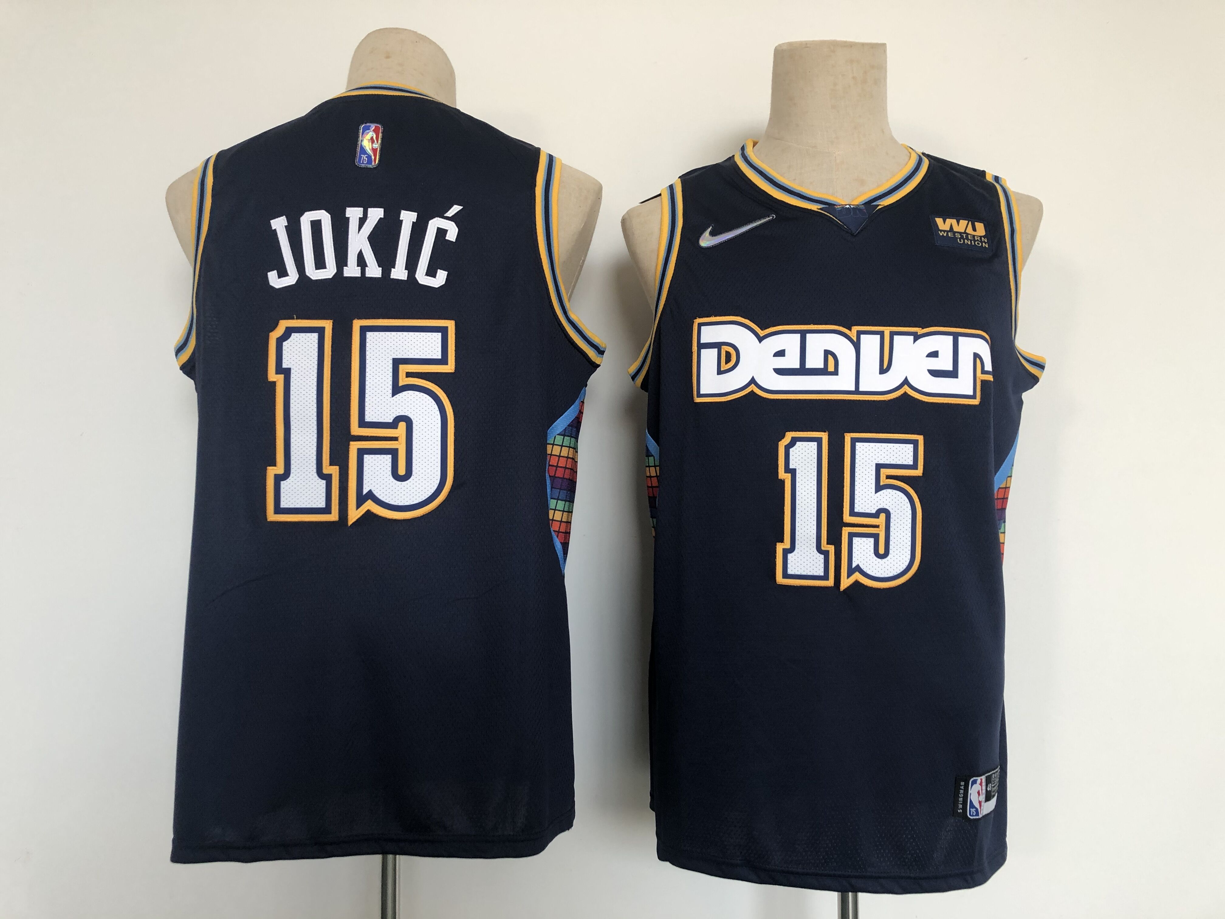 2022 NBA Men Denver Nuggets #15 Jokic blue Nike Game city edition Jersey->chicago bulls->NBA Jersey